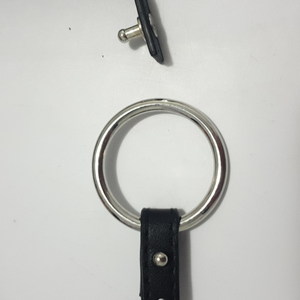 Front open Black vinyl choker with silver O ring - Picture 9 of 16